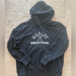 Hurley International Logo Hoodie Black Pullover – Size L